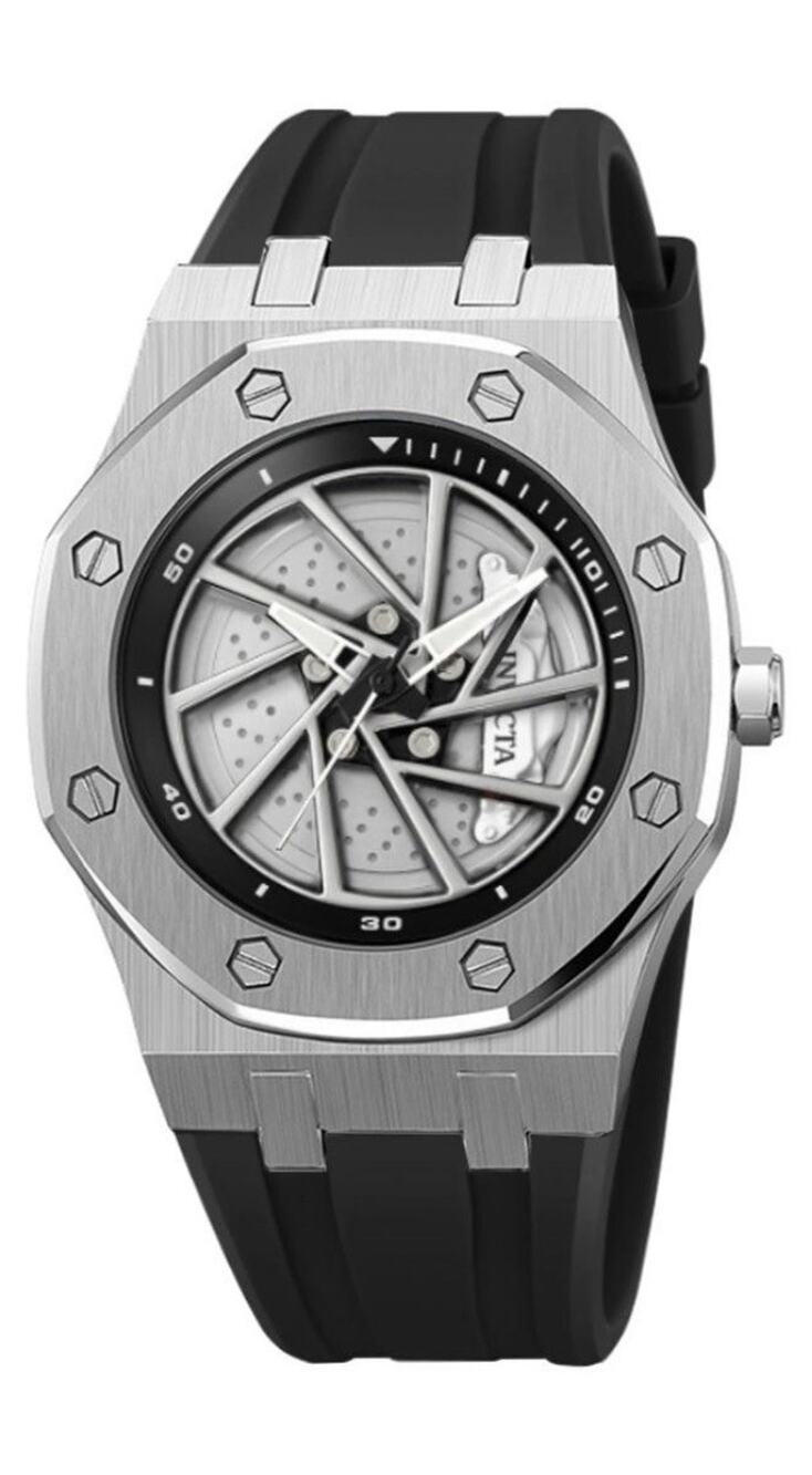 Invicta Speedway Rim Men's Watch - 42mm Silver Dial Black Band 70038